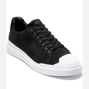 Cole Haan Grandpro rally captoe black suede lace up sneakers 2023